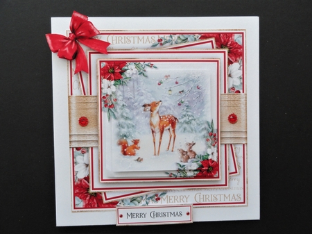 Christmas Animals Deer and Friends 7x7 inch by Valerie Spowart