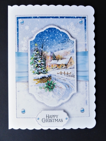 Christmas Cottage 7x5 inch No.3 by Valerie Spowart