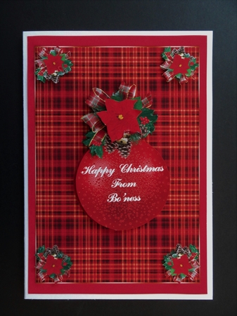 Chistmas tartan boness red by Valerie Spowart