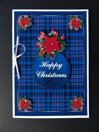 RED and blue bauble card designs with inserts by Valerie Spowart