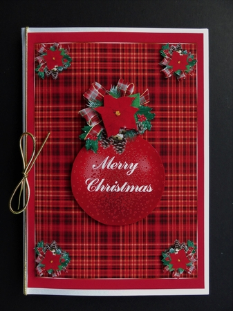 RED and blue bauble card designs with inserts by Valerie Spowart