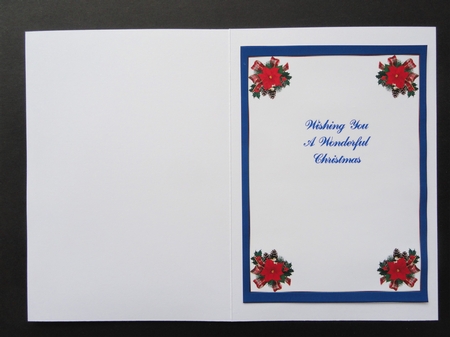 RED and blue bauble card designs with inserts by Valerie Spowart