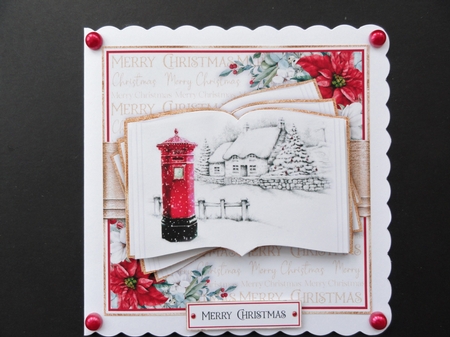 Christmas Postbox Open Book 7x7 inch No.3 by Valerie Spowart