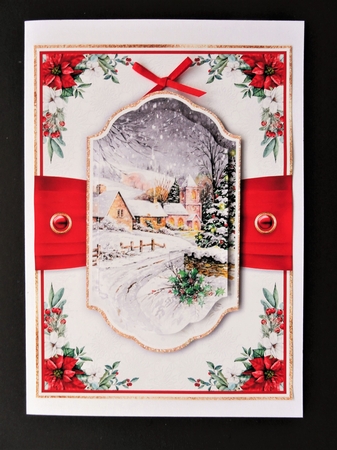 Christmas Cottage 7.5x5.5 inch No.5 by Valerie Spowart