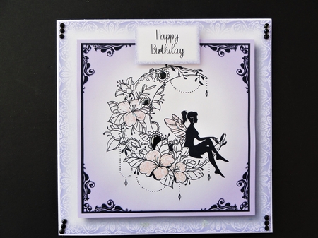 Crescent moon Fairy In Purple - No Embellishments by Valerie Spowart