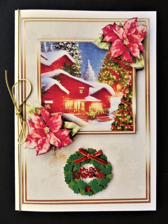 A5 Christmas Scene 13 - Card Front, Topper, Decoupage & Sentiments by Valerie Spowart