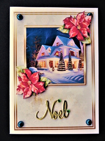 A5 Christmas Scene 21 - Card Front, Topper, Decoupage & Sentiments by Valerie Spowart