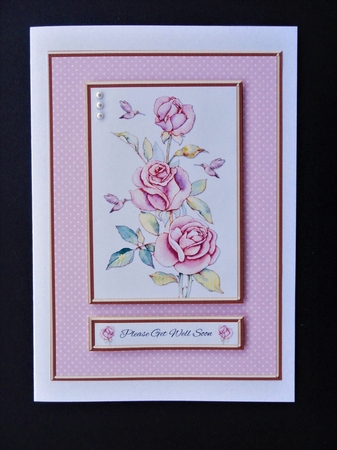 Lovely Roses Get Well Topper - Pink by Valerie Spowart
