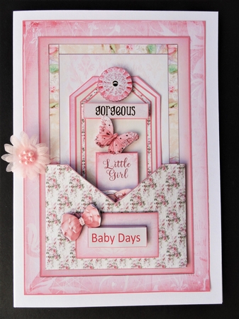 Baby Girl A5 Card by Valerie Spowart