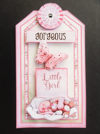 Baby Girl A5 Card by Valerie Spowart