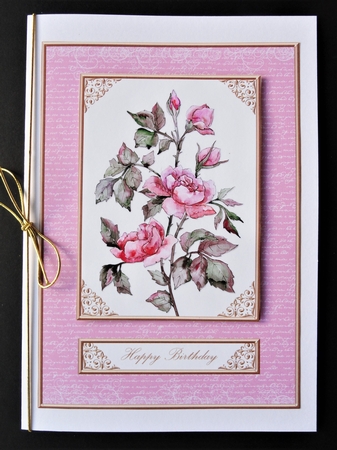 Lovely Watercolor Roses Birthday Topper - Pink by Valerie Spowart