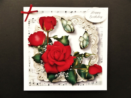 Fabulous Floral With Sheet Music - Red Roses by Valerie Spowart