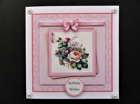 7 Inch Square Card Mini Kit -  Peony Bouquet 2 by Valerie Spowart