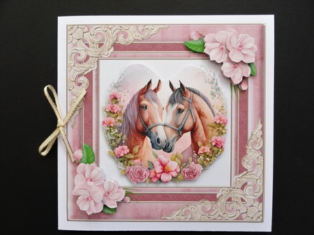 Lovely Watercolor Horses Valentine - Card One by Valerie Spowart