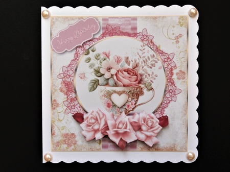 Cup Full of Flowers - Multi Occasions Card by Valerie Spowart