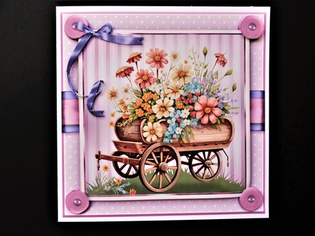 Floral Wooden Wagon MiniKit-6 by Valerie Spowart