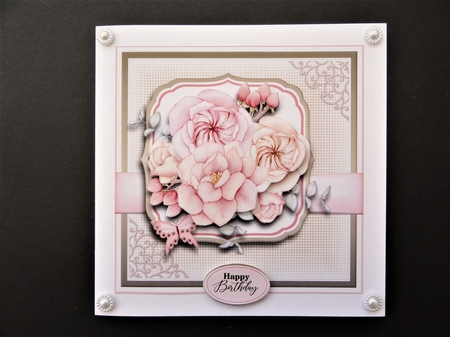 7x7 Autumnal Bouquet Card Front, Topper and Decoupage with sentiments  by Valerie Spowart