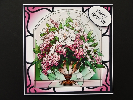 Floral Stained Glass Window - Pink Bouquet 2 by Valerie Spowart