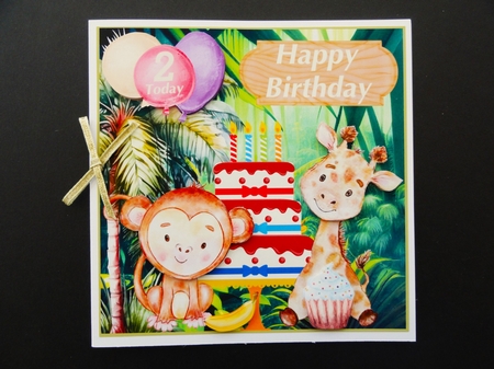 Age 1-2 Jungle Birthday card front by Valerie Spowart