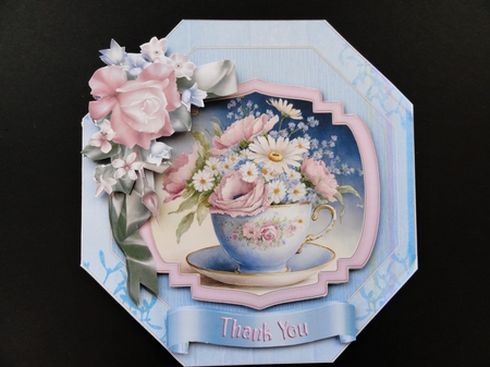 A Cup Full of Joy -2 - Octagonal Card - Multi Occasions. by Valerie Spowart