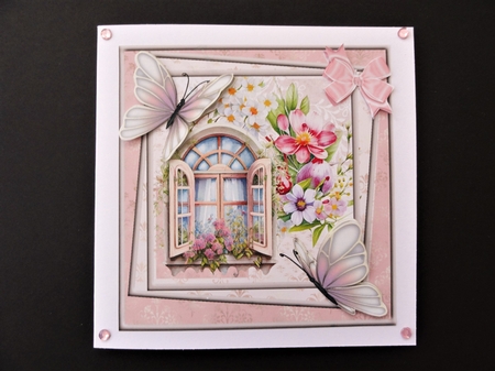 Butterfly Window 7x7 Card Topper by Valerie Spowart