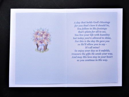 Floral Basket 3 Verse Insert Christian by Valerie Spowart