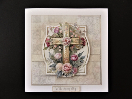 7x7 Delicate Sympathy - Floral Cross 1 Mini Kit - x4 A4 Sheets  by Valerie Spowart