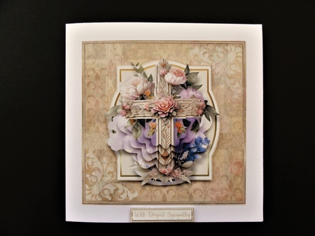 7x7 Delicate Sympathy - Floral Cross 2 Mini Kit - x4 A4 Sheets  by Valerie Spowart