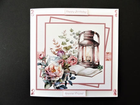 Lantern and flowers 7x7 by Valerie Spowart