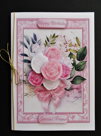 Rose Bouquet - 5 x 7 Decoupage Card Mini Kit by Valerie Spowart
