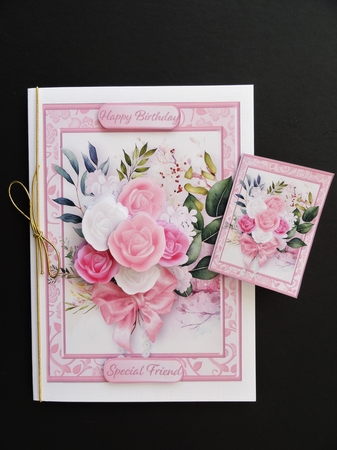 Rose Bouquet - 5 x 7 Decoupage Card Mini Kit by Valerie Spowart