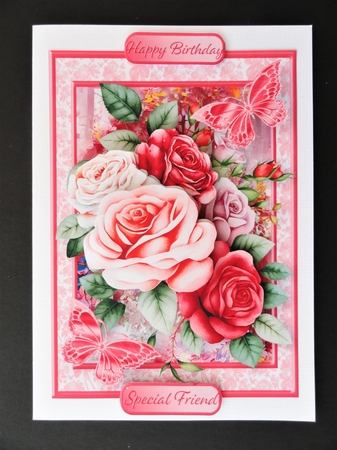Traditional Roses - 5 x 7 Decoupage Card Mini Kit by Valerie Spowart