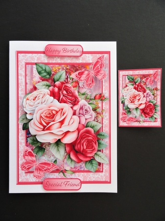 Traditional Roses - 5 x 7 Decoupage Card Mini Kit by Valerie Spowart