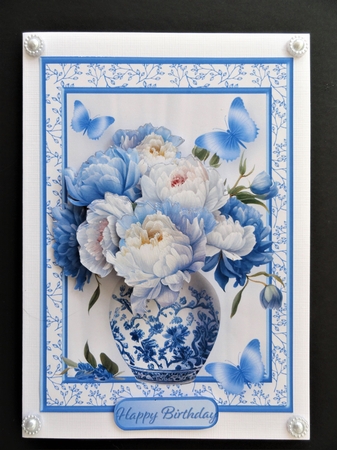 Vase of Flowers - 5 x 7 Decoupage Card Mini Kit by Valerie Spowart