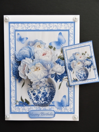 Vase of Flowers - 5 x 7 Decoupage Card Mini Kit by Valerie Spowart