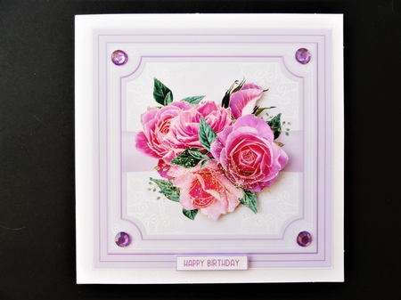 Pink & Gold Flower Power 7x7ins Decoupage Topper 1 by Valerie Spowart