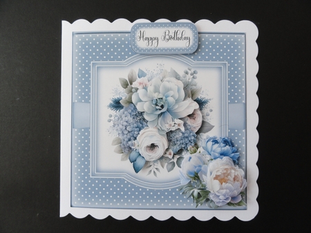 Blue and white Peonies Flowers 6x6 topper by Valerie Spowart