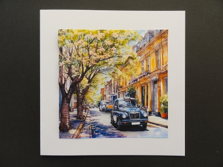 English taxi summer time by Valerie Spowart