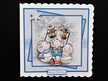 Mice carol singers 7x7 by Valerie Spowart