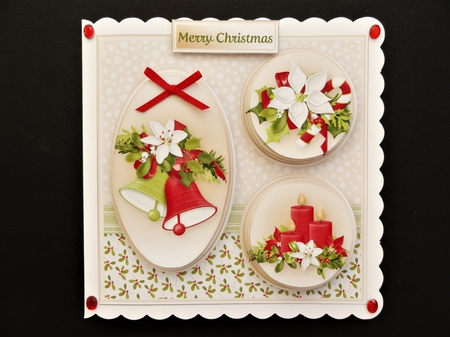 Christmas Bells - Triple Pyramid Card Mini Kit by Valerie Spowart