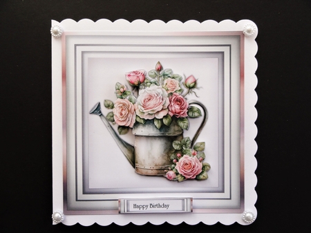 Classic Roses Wateringcan Quick Card by Valerie Spowart