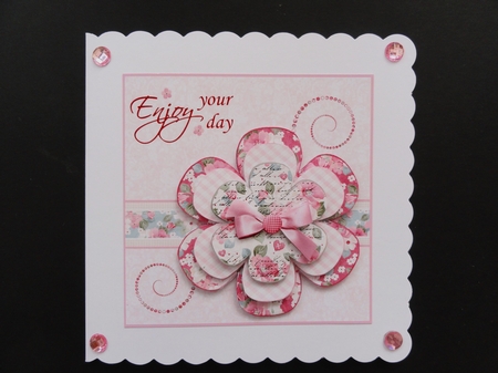 Layered Flower With Swirls by Valerie Spowart