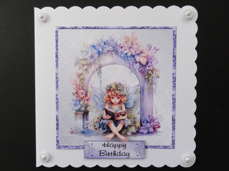 Once Upon a Time.....- 6x6 inch card front with decoupage by Valerie Spowart