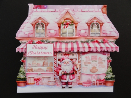 Pink Christmas house  by Valerie Spowart