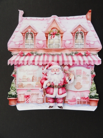 Pink Christmas house  by Valerie Spowart