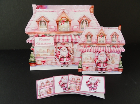 Pink Christmas house  by Valerie Spowart