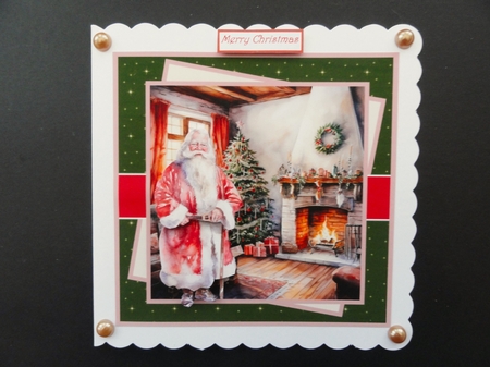 Santa at home 7x7 by Valerie Spowart