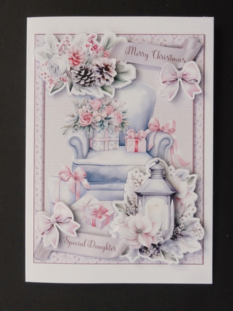 Pink Christmas Card Kit 4 with 48 Sentiment tags, Inserts and envelope by Valerie Spowart