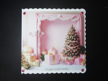 Christmas Scene Pink by Valerie Spowart