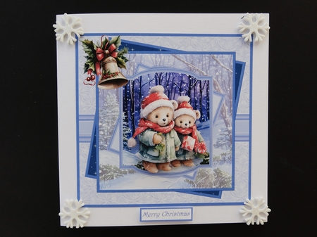 teddy bears taking gifts 7x7 by Valerie Spowart